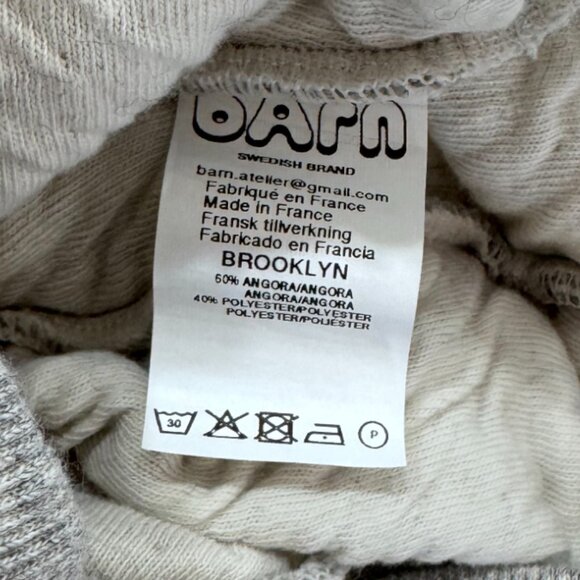 ATELIER BARN - PANTS - 60% ANGORA - LIGHT GREY - MADE IN FRANCE - Picture 5 of 6